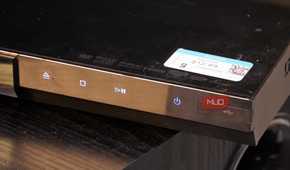 The capacitive buttons on a thrifted Blu-ray player.