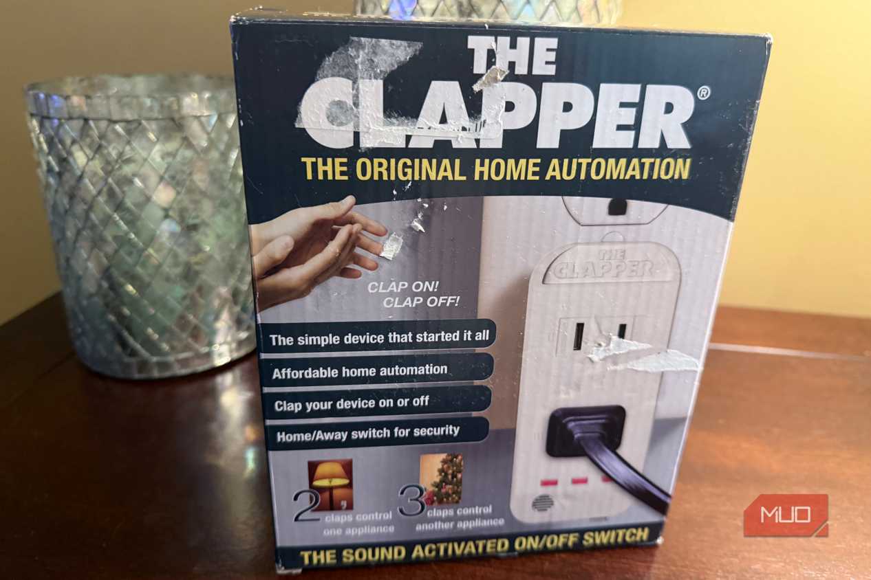 clapper box front next to decoration