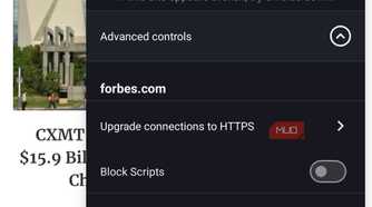 Brave Browser on Android showing ad blocking statistics