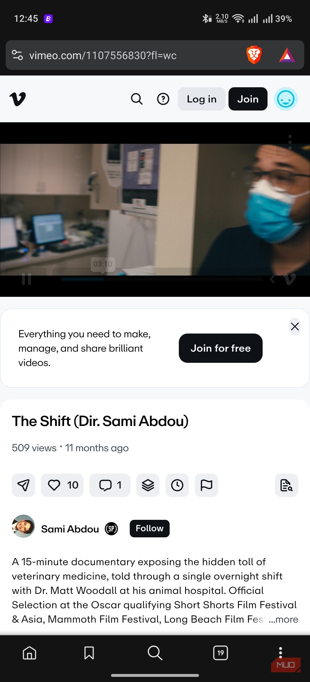 Vimeo Video Playback on Brave Browser