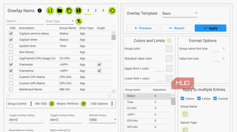 CapFrameX overlay options