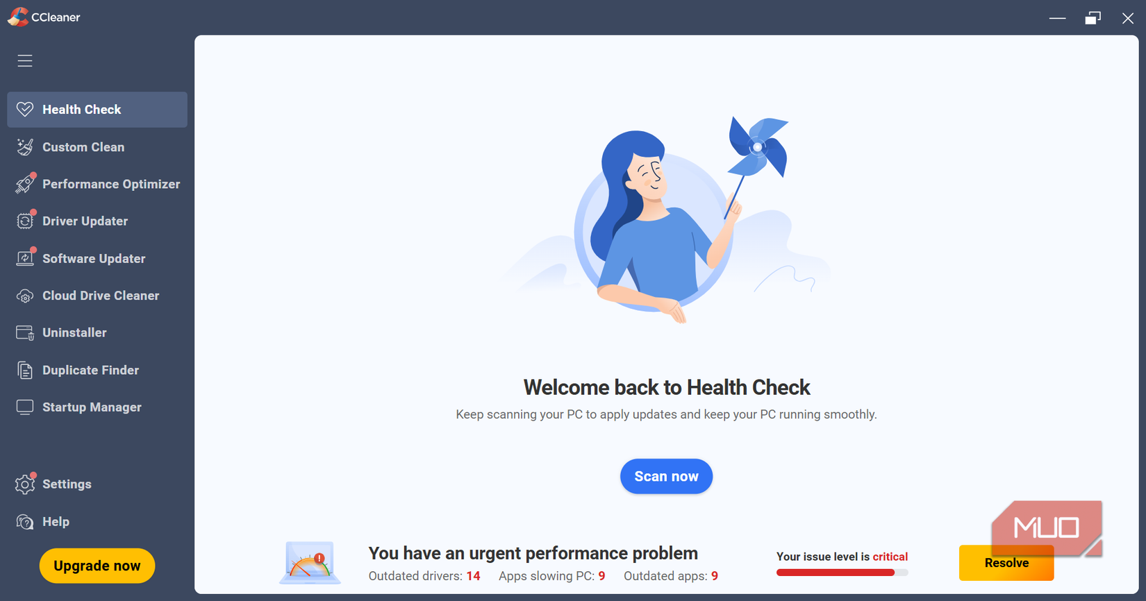 CCleaner health check