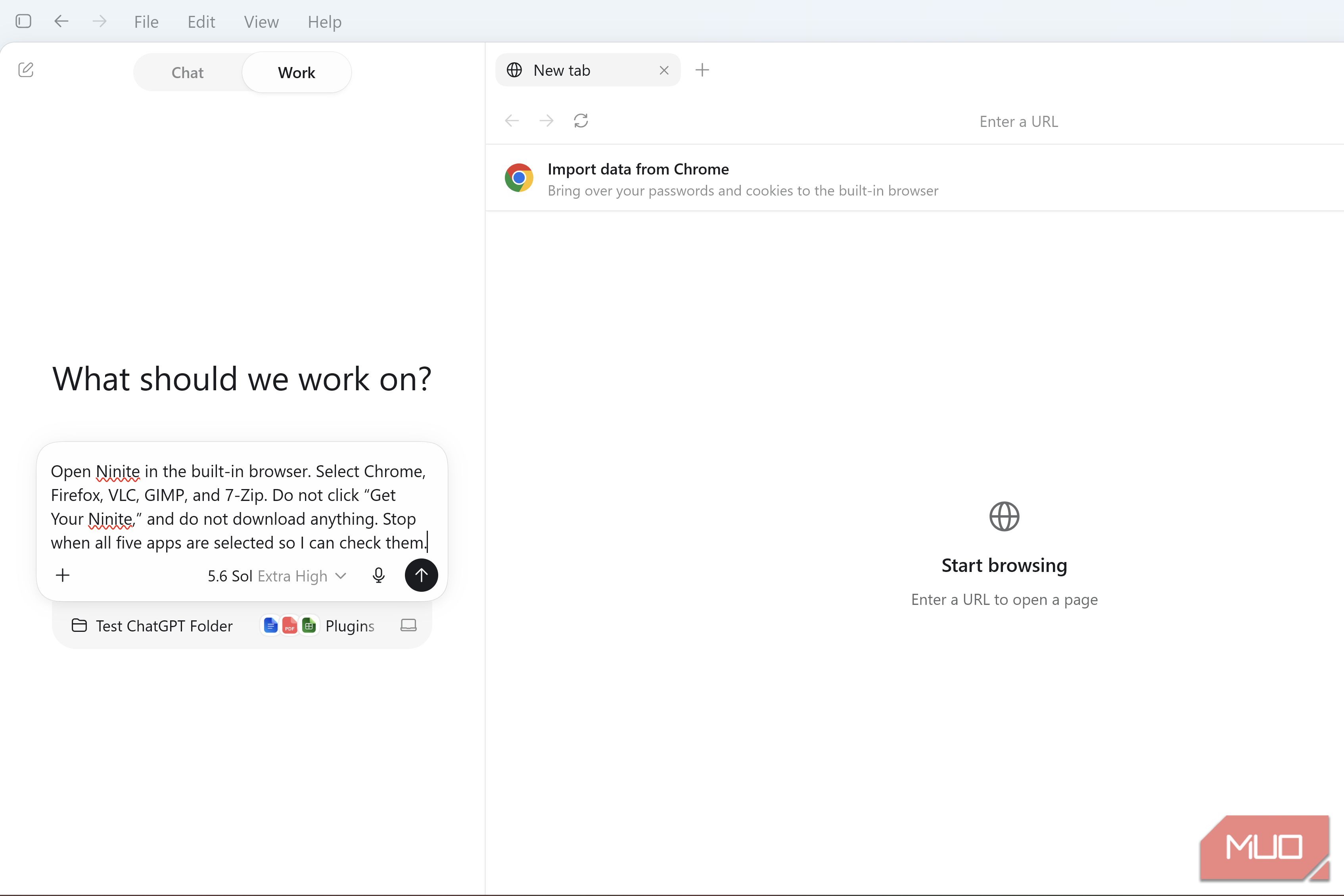 ChatGPT Work with prompt to navigate