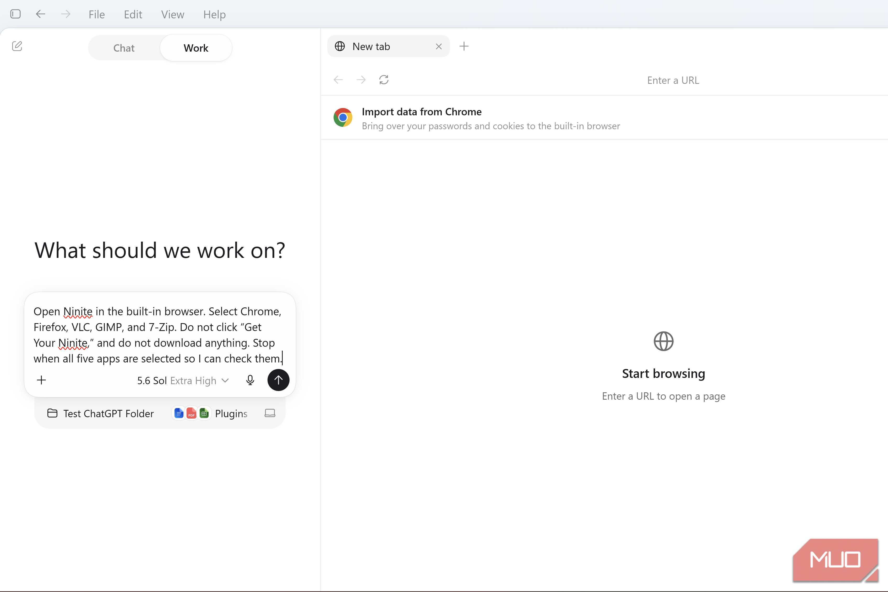 ChatGPT Work with prompt to navigate