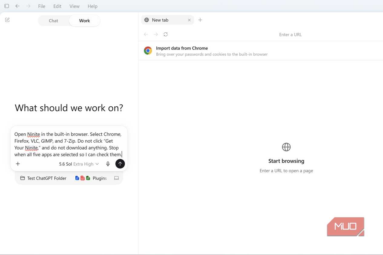 ChatGPT Work with prompt to navigate