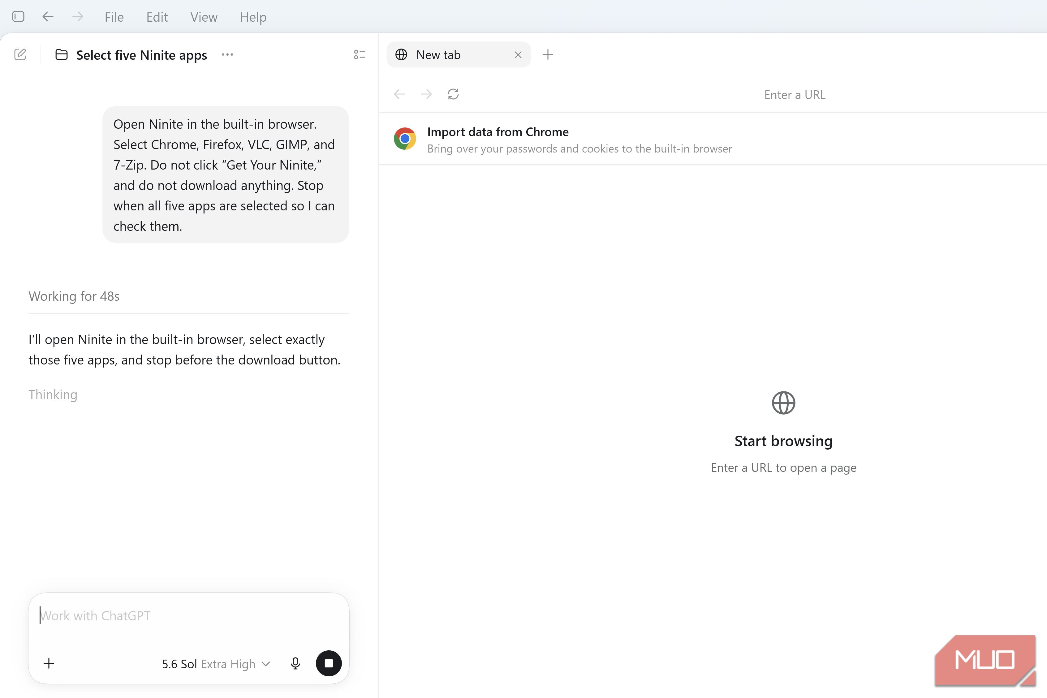 ChatGPT Work with Ninite instructions