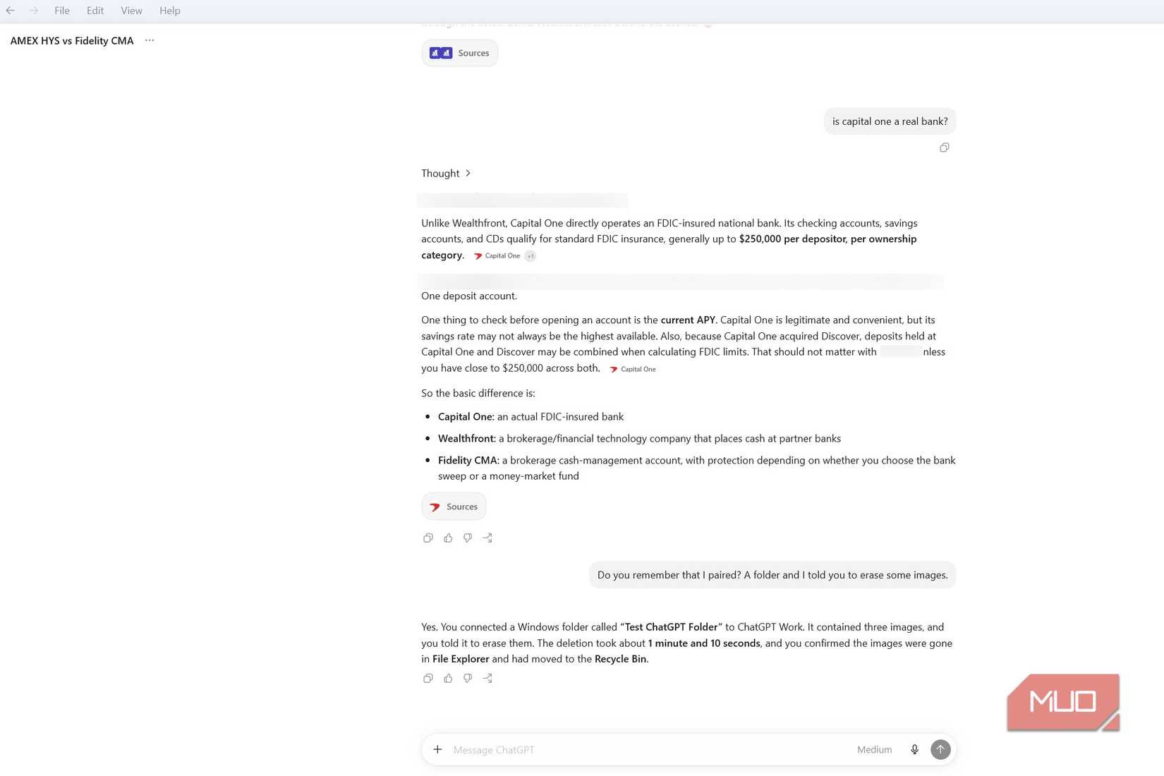 ChatGPT Work showing text that it remembered doing a test that took 1 minute and 10 seconds