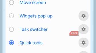 Choosing Quick Tools as a swipe action