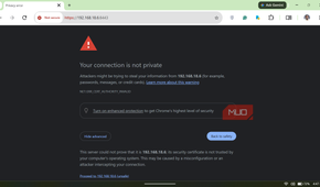 Chrome browser connection is not private warning