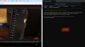 Chrome browser and PowerShell profile preparation script running