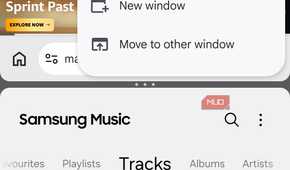Chrome on Android with Music player in split screen mode