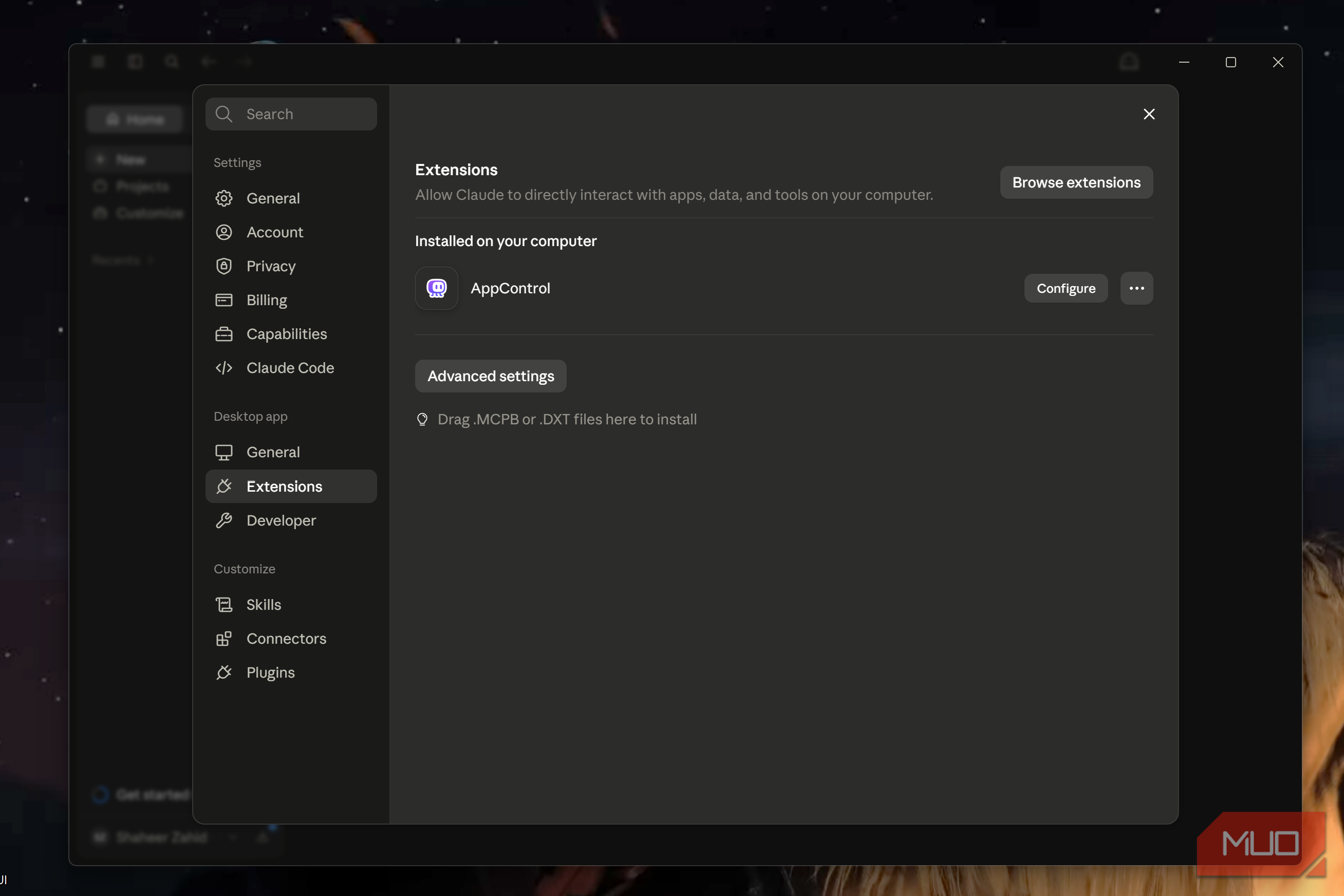 App Control Claude connect 