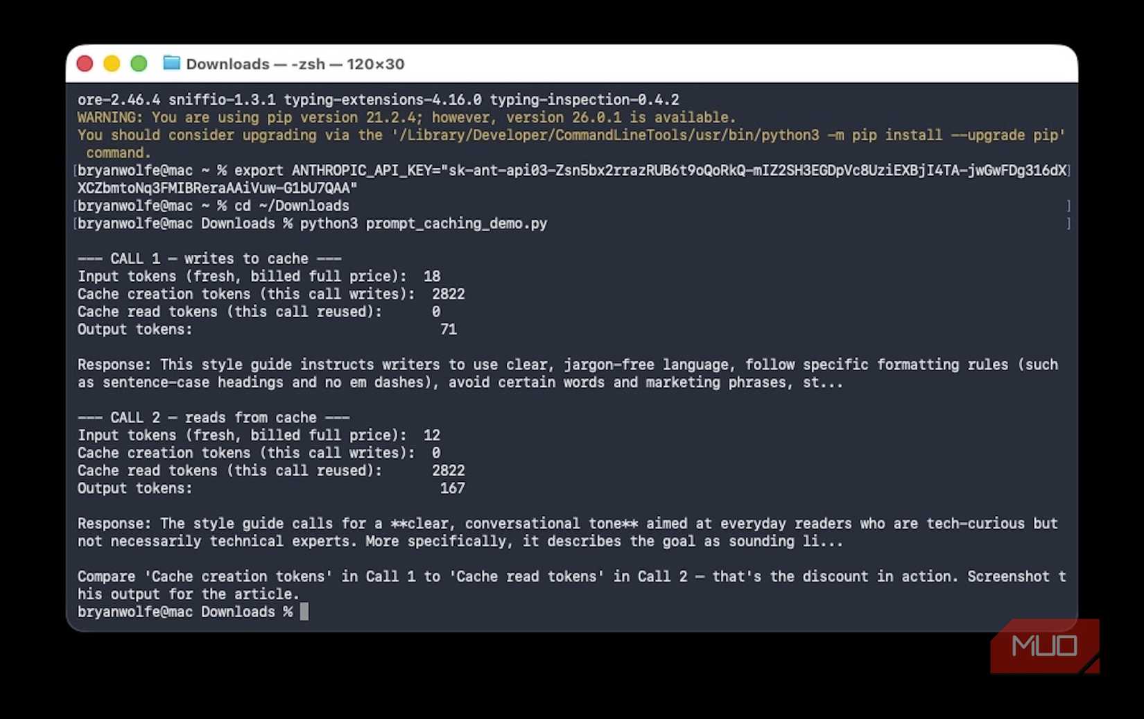 Claude on Mac Terminal example.