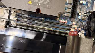Close up of empty CPU memory DIMM slots on the HP Z6 G4 motherboard