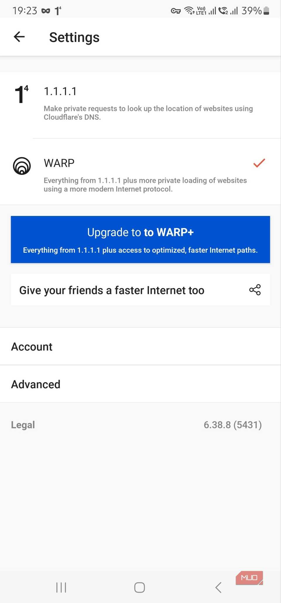 Cloudflare WARP application connection modes WARP and 1.1.1.1 DNS only
