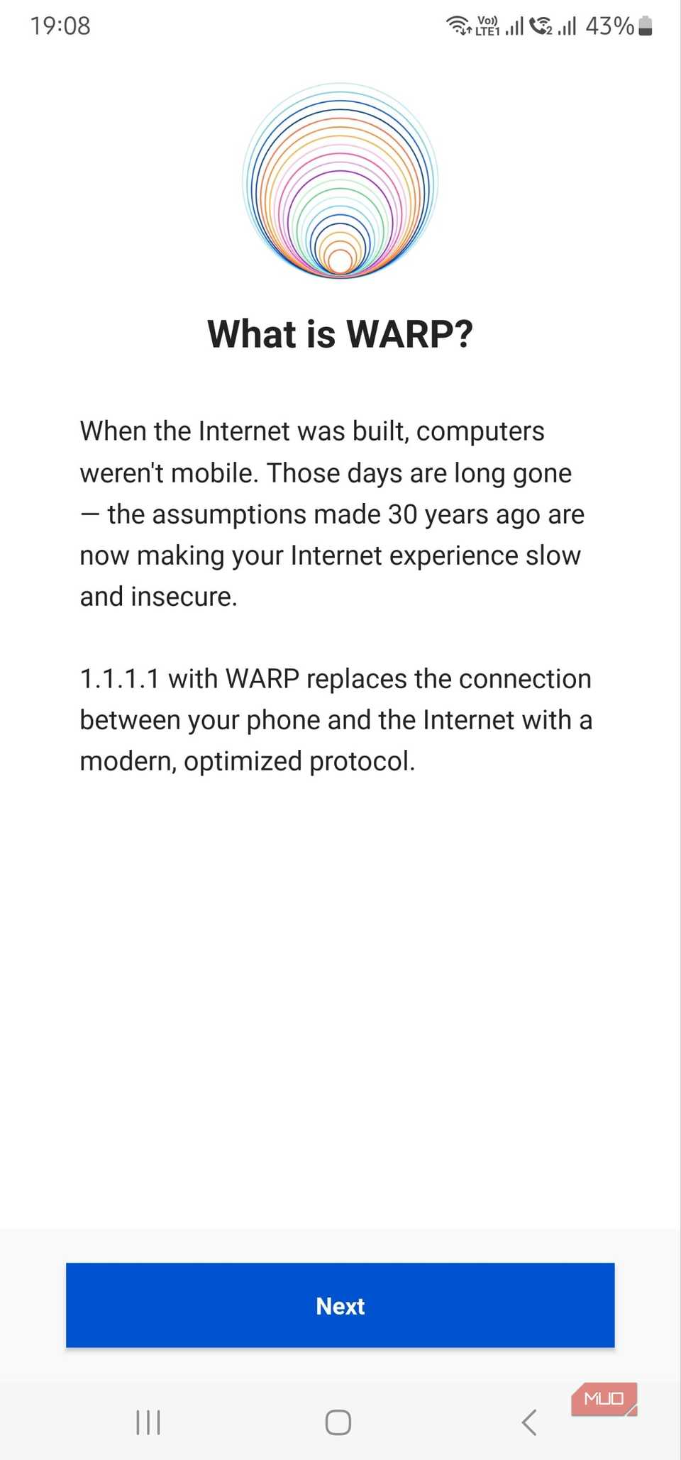 Cloudflare WARP first run and information