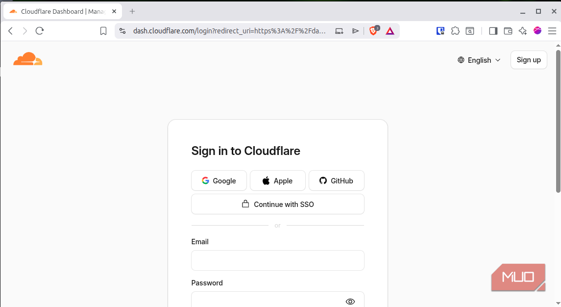 Cloudflared login page
