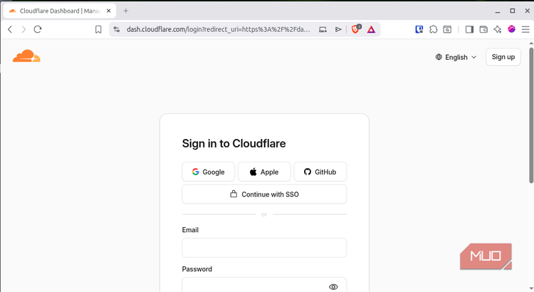 Cloudflared login page