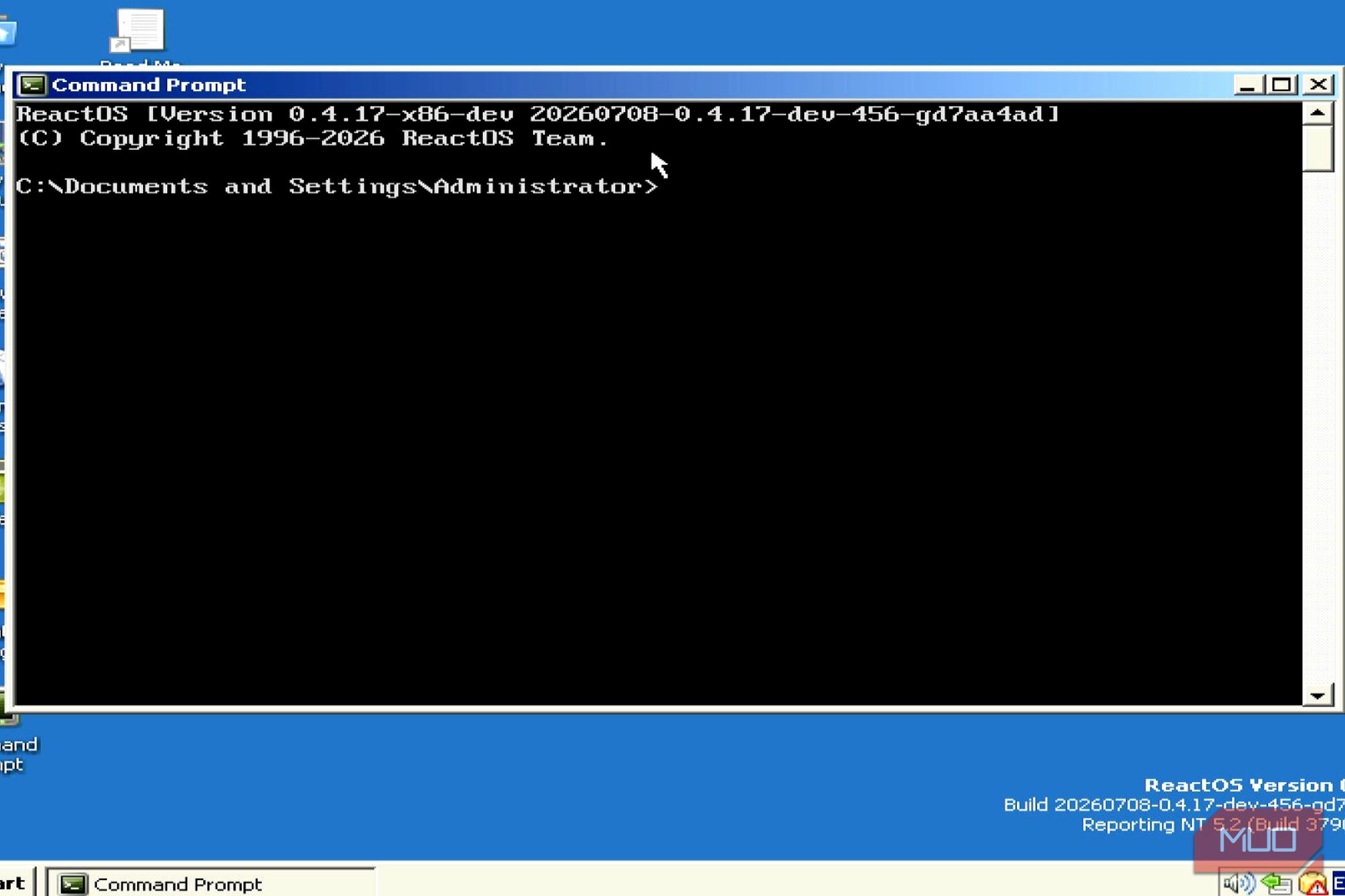 ReactOS command prompt