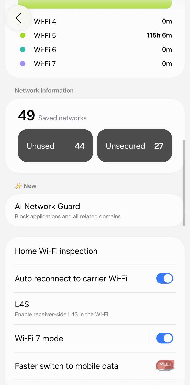 Connectivity labs on Samsung phone