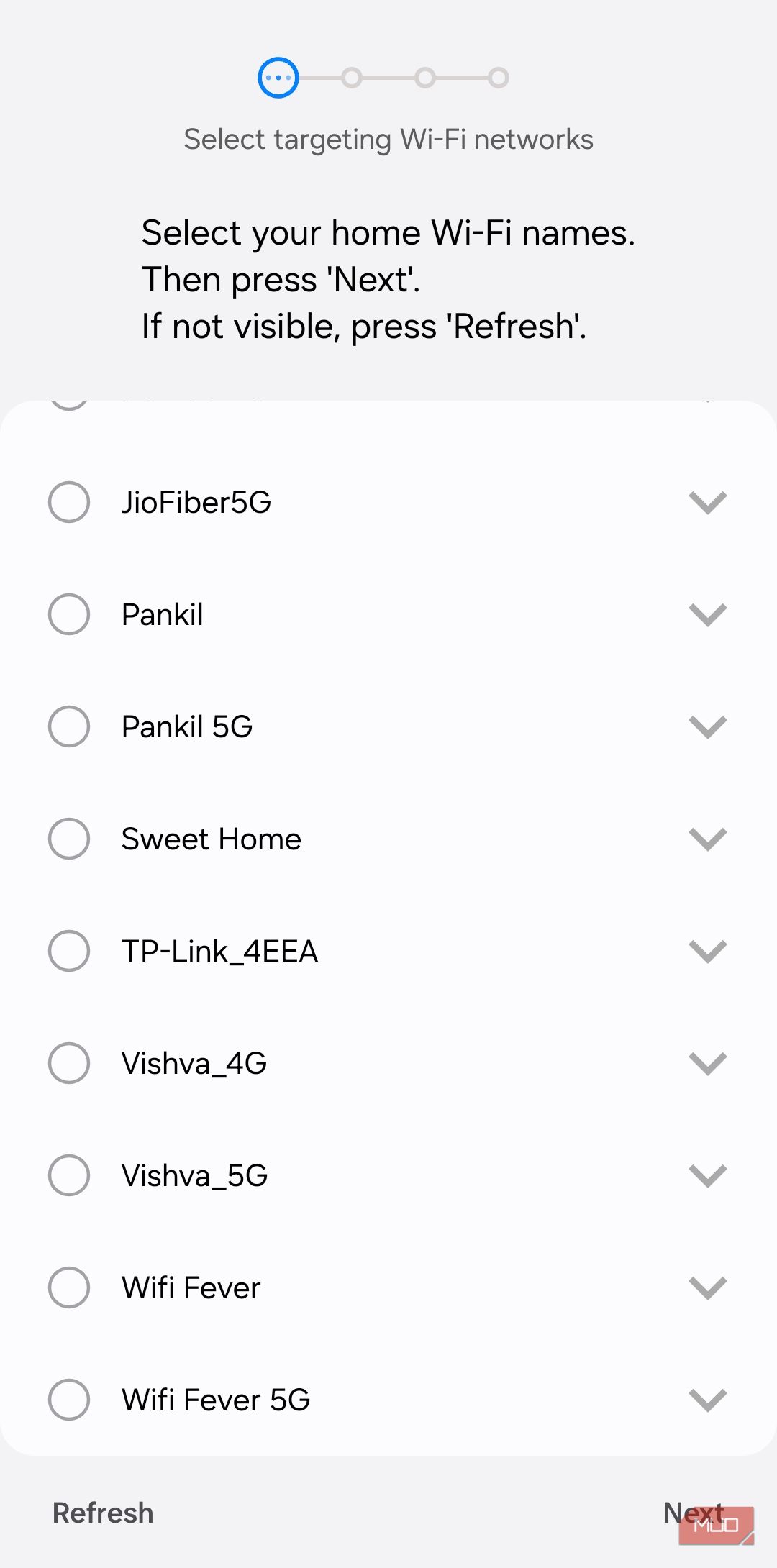Connectivity labs showing home network inspection on Samsung phone