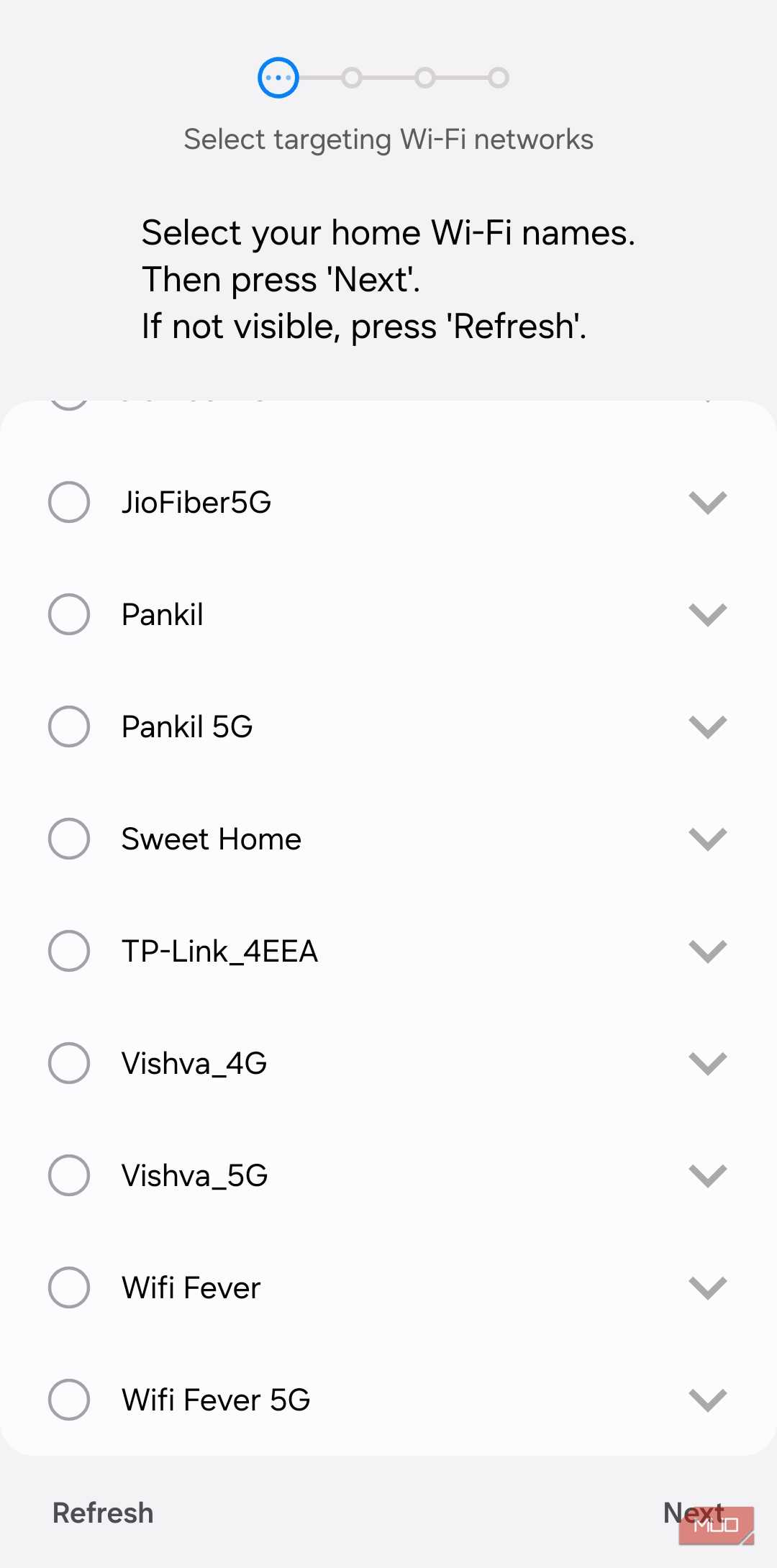 Connectivity labs showing home network inspection on Samsung phone
