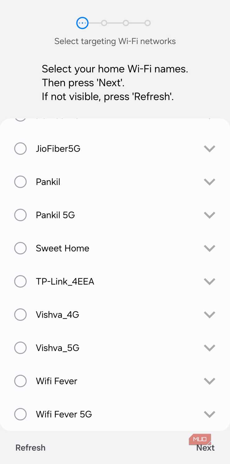 Connectivity labs showing home network inspection on Samsung phone
