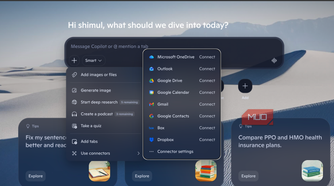 Connectors opened on Microsoft Edge browser
