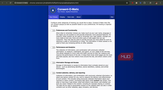 preference management for Consent O Matic extension
