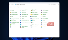 Control Panel items in Windows.