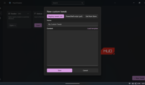 Creating a new custom tweak in FluentTweaker