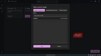 Creating a new custom tweak in FluentTweaker
