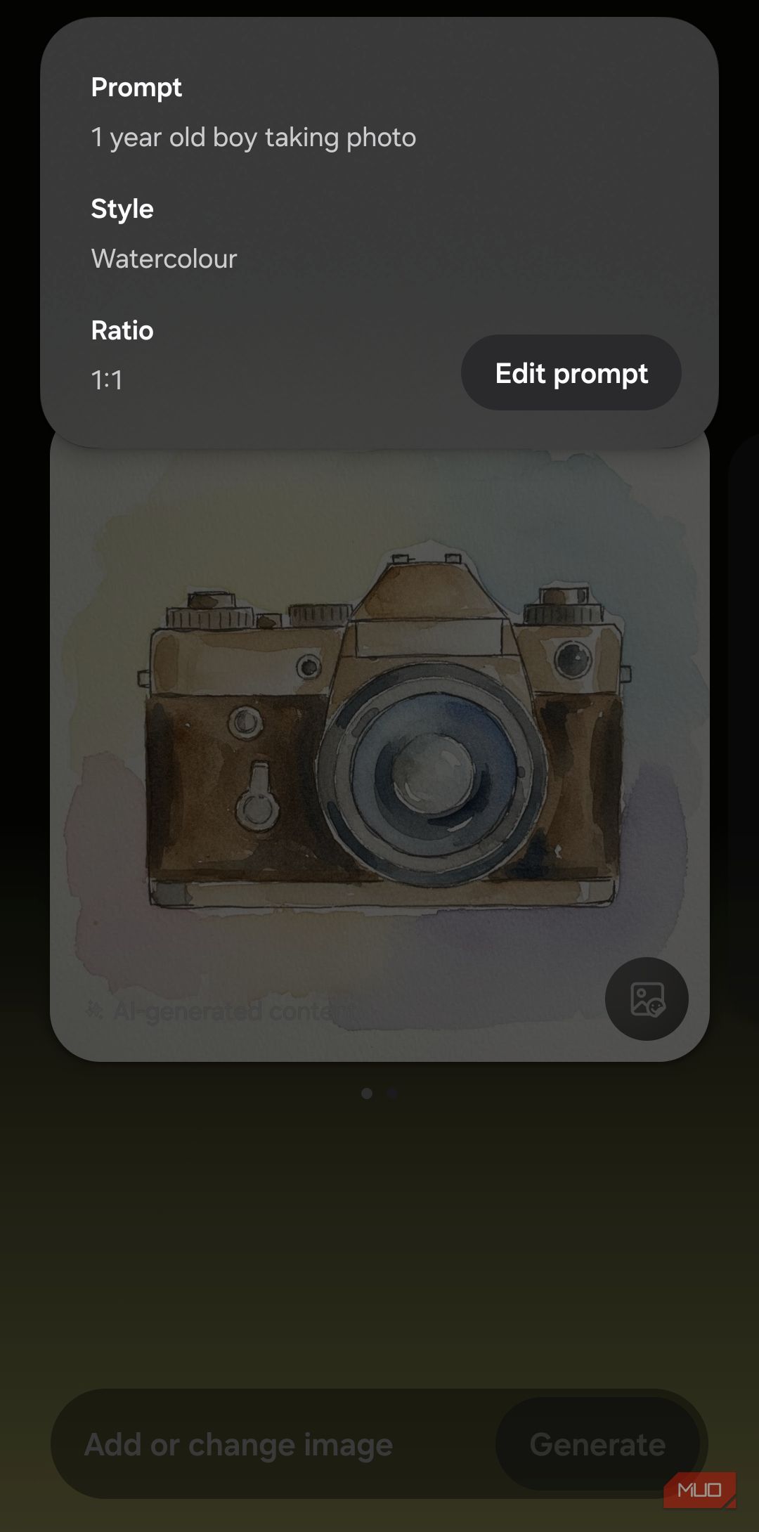Creative studio app in action on Samsung phone