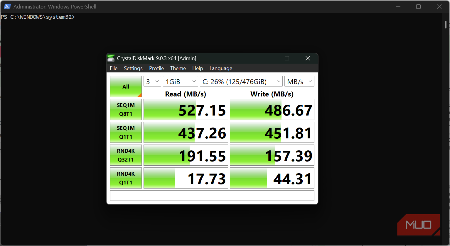 CrystalDiskMark benchmark