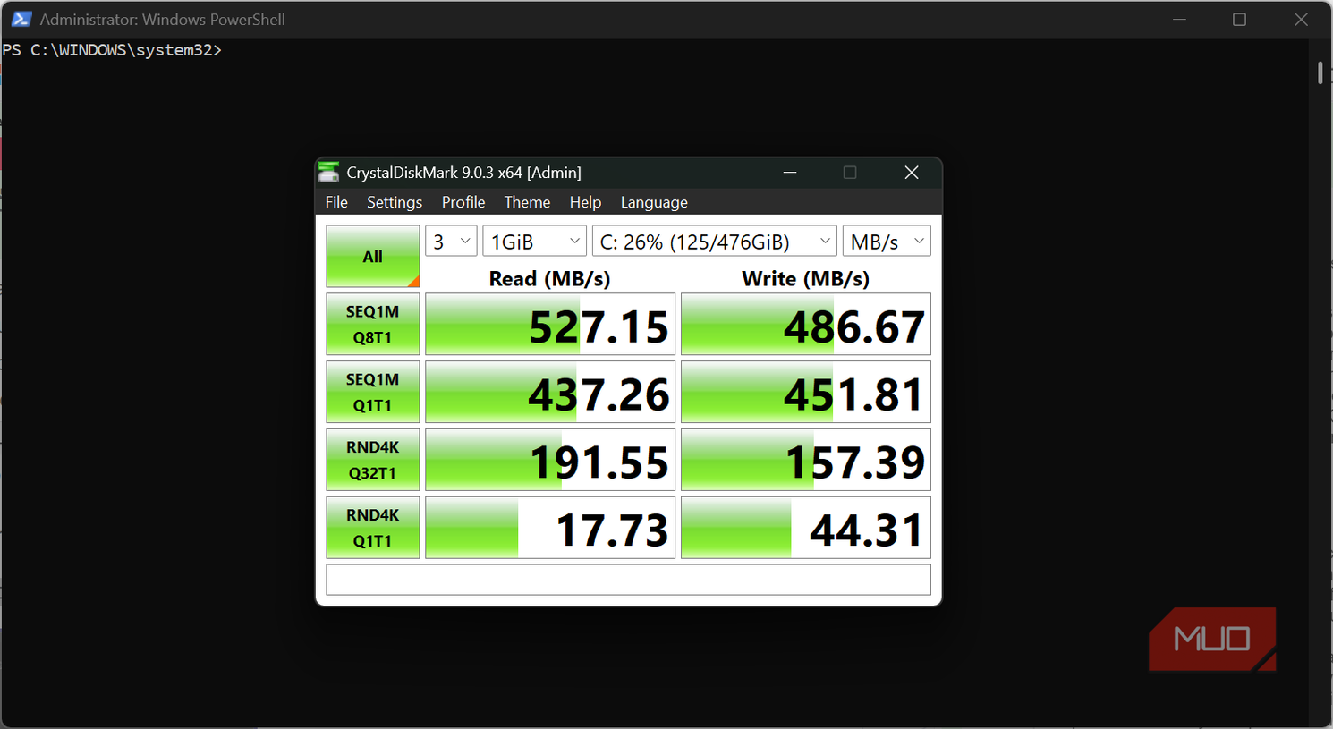 CrystalDiskMark benchmark