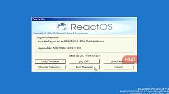 ReactOS system menu