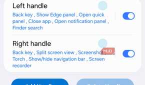 Custom gesture handles in One Hand Operation+