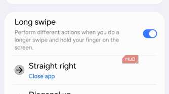 Custom swipe gesture setup in Samsung One Hand Operation+