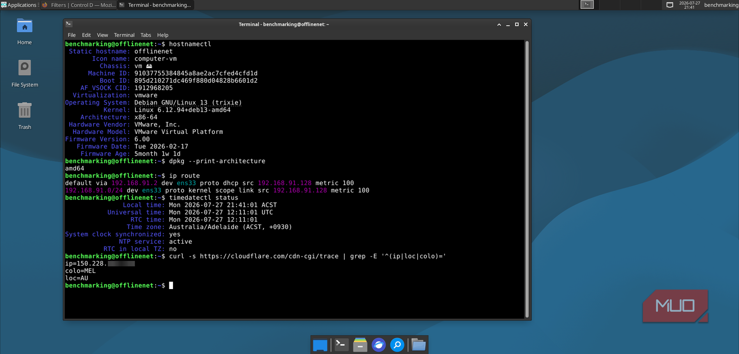 Debian VM standardized benchmarking environment for DNS testing