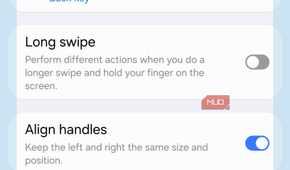 Default gesture setup in One Hand Operation+