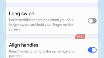 Default gesture setup in One Hand Operation+