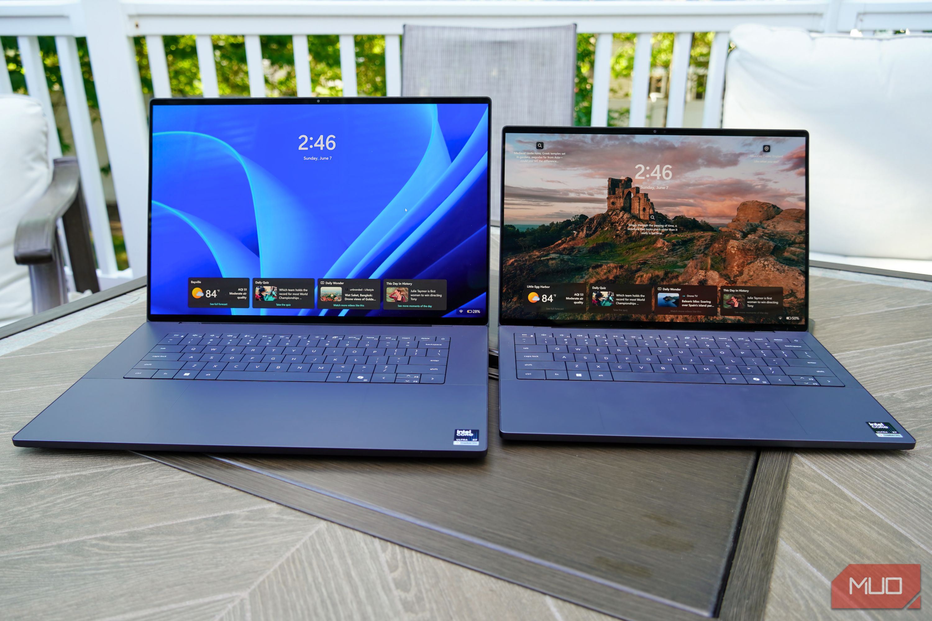 The Dell XPS 16 compared to the Dell XPS 14.
