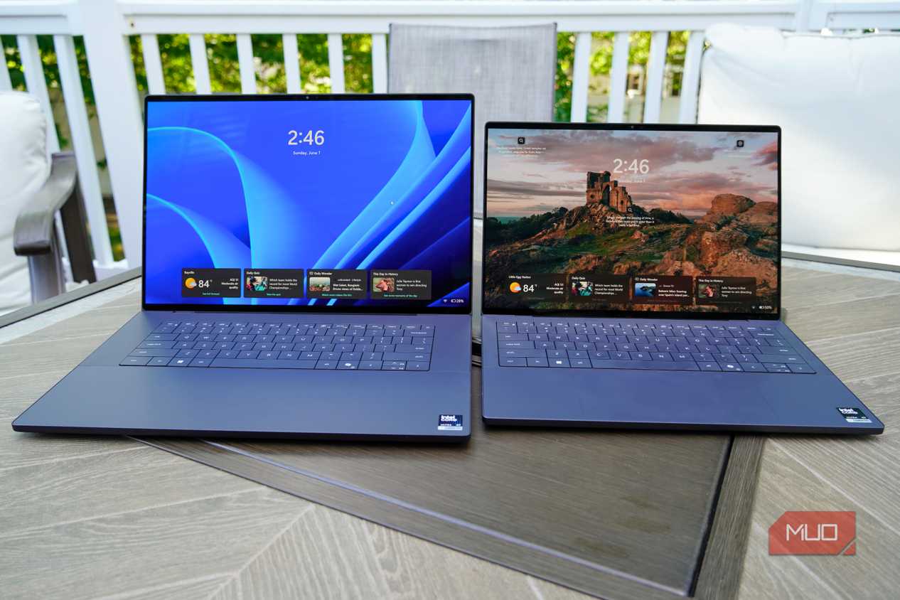 The Dell XPS 16 compared to the Dell XPS 14.