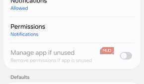 Device Care app info settings screen