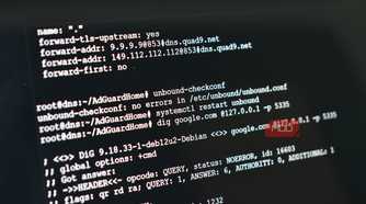 dns quad9 configuration in terminal for proxmox.