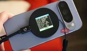 The Dockcase SSD connected to a Pixel 10 Pro with MagSafe.