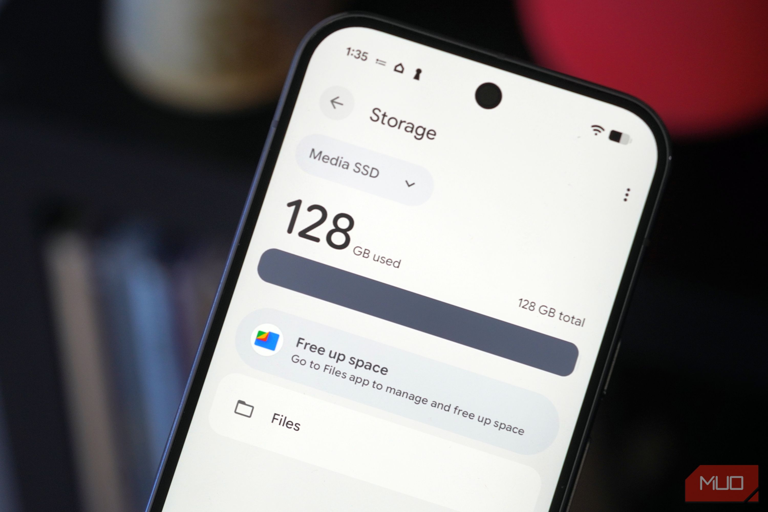 The storage capacity of the Dockcase SSD connected to a Pixel 10 Pro.