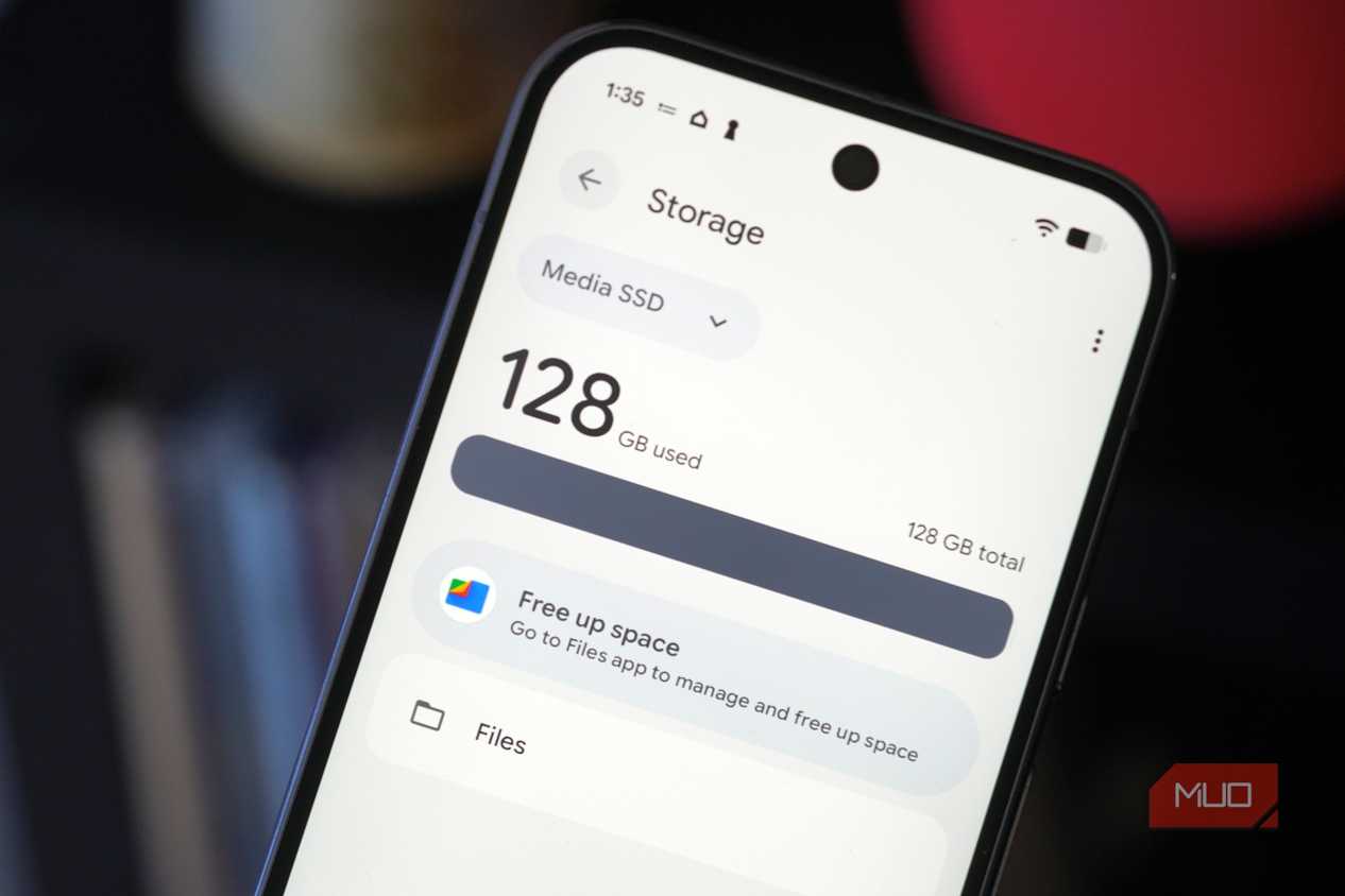 The storage capacity of the Dockcase SSD connected to a Pixel 10 Pro.