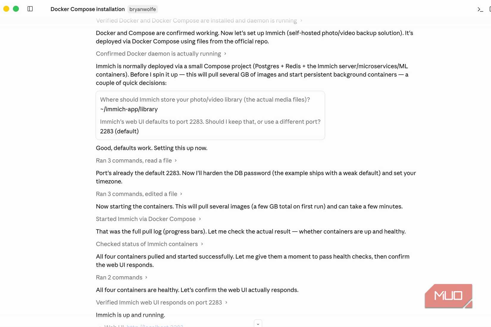 Docker install using Claude Computer.