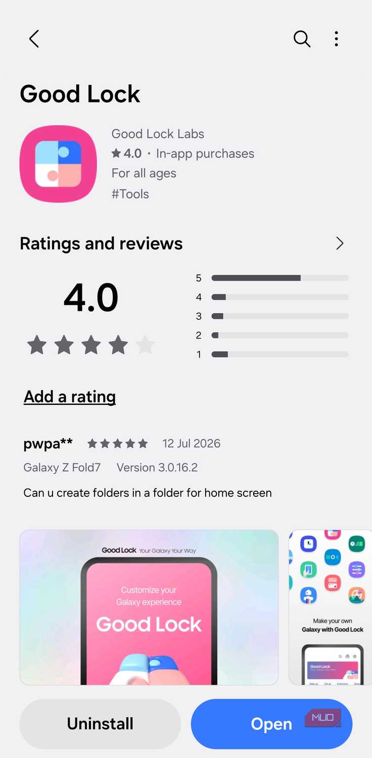 Downloading Samsung Good Lock